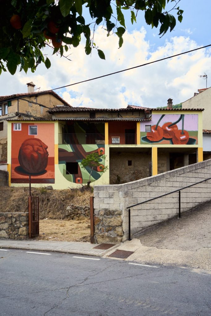 Abstract mural in Spain, Rebollar village. Mural painted by MOTS